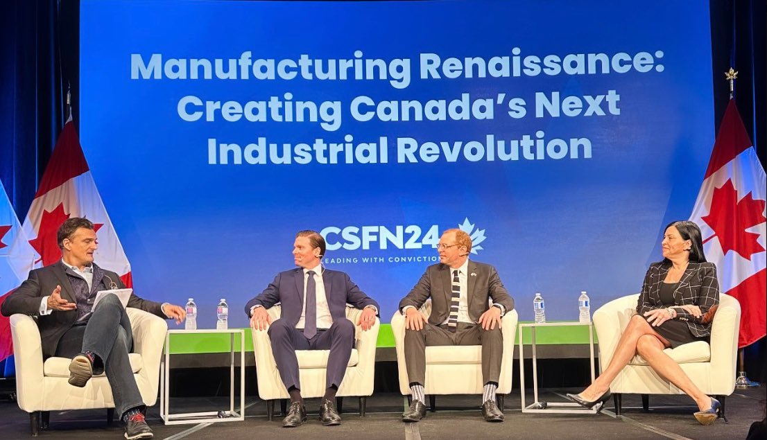 Our co-founder @YaroslavB moderating a smart discussion on Manufacturing Policy in a changing geopolitical context. @canstrongfree #LeadingWithConviction #CSFNConference #cdnpoli