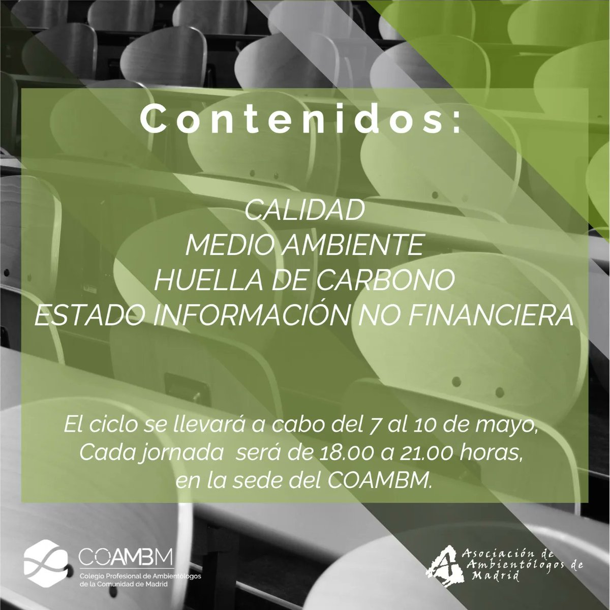 Vuelven las #jornadas formativas de SISTEMAS DE #GESTIÓN!

En mayo se llevarán a cabo sesiones formativas que tratarán  sistemas y normas de #Calidad, #MedioAmbiente, y temas de interés empresarial actual como pueden ser #HuellaDeCarbono y Estado de información no #financiera.