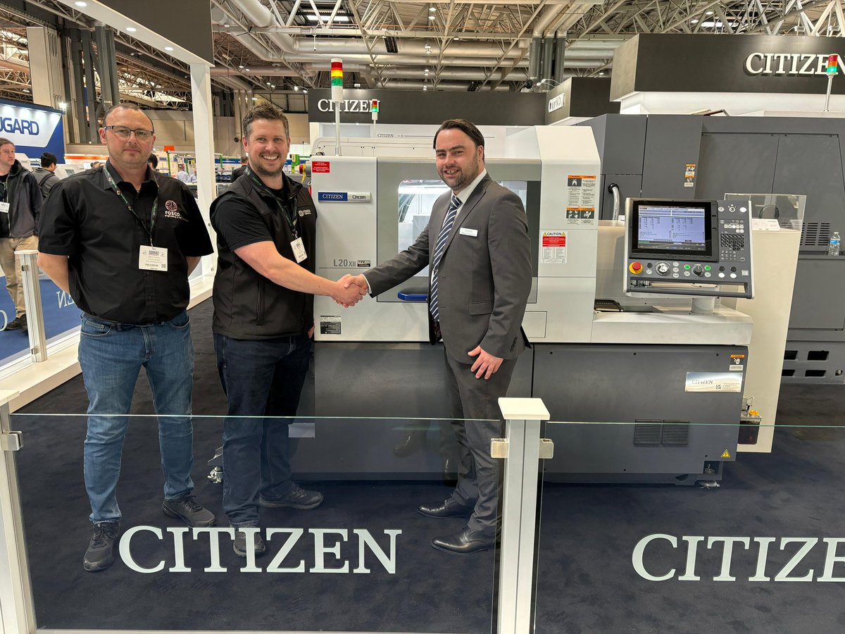 🎉 The first #CitizenCNC machine sold at #MACH2024! 🎉 

Rosco Engineering has acquired the #Cincom L320-XIIB5 LFV. Drop by stand 20-361 this week at the @MACHexhibition and speak to our experts. #UKmfg #CNC #Machinery