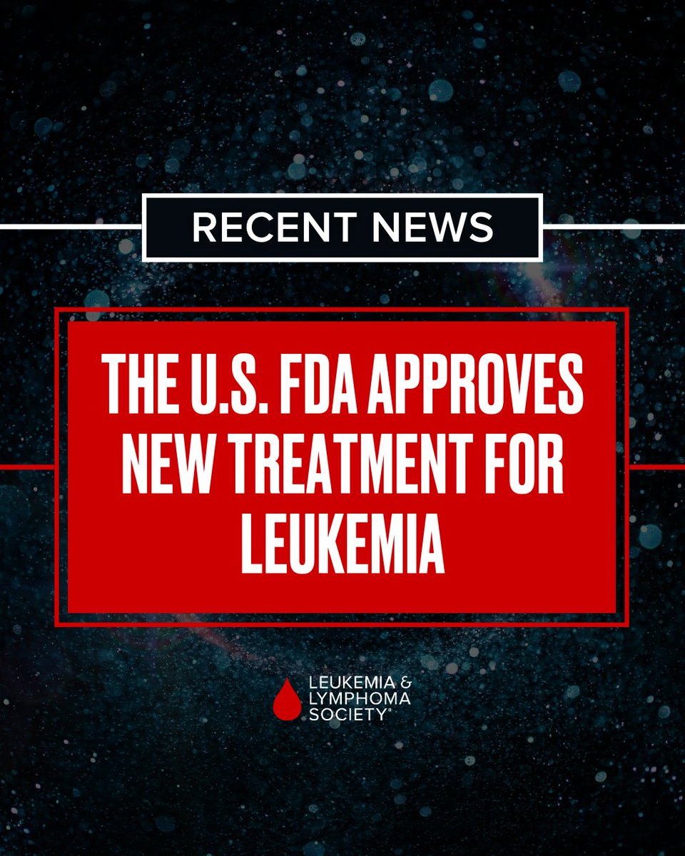 ANOTHER STEP FORWARD! 🎉 The @US_FDA recently approved a treatment for adults with newly diagnosed Philadelphia chromosome-positive acute lymphoblastic leukemia. “Finding unique genetic features on cancer cells, like the Philadelphia chromosome, and then designing drugs to