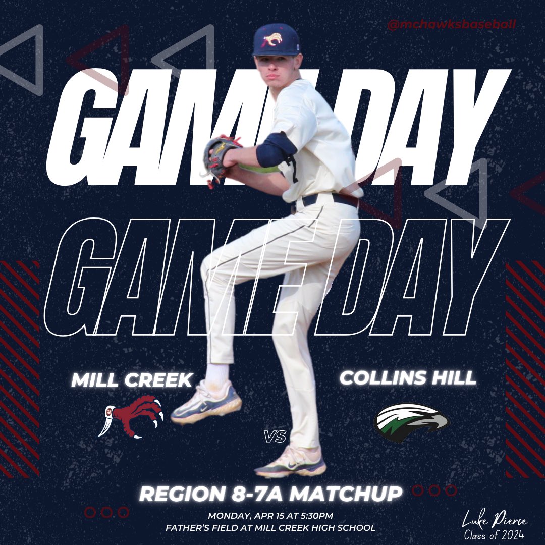 Our final week of the regular season starts today with the first of a three game series against Collins Hill. Come support the Hawks at Father’s Field tonight! #mchawksbaseball