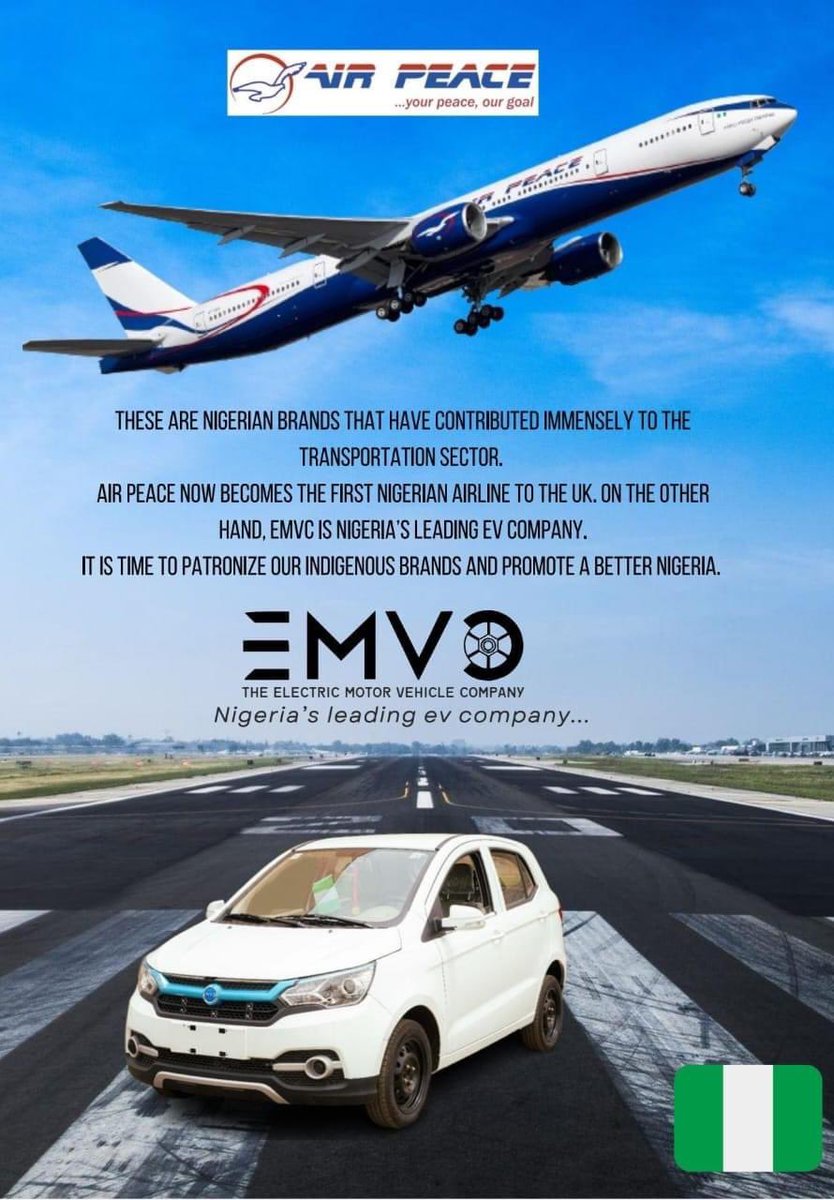 Time to support made in Nigeria 🇳🇬 if you want the Naira to succeed... #airpeace #emvc #electricvehicles #GoingGreen #madeinnigeria #SaveTheNaira #buynigeriantogrowthenaira