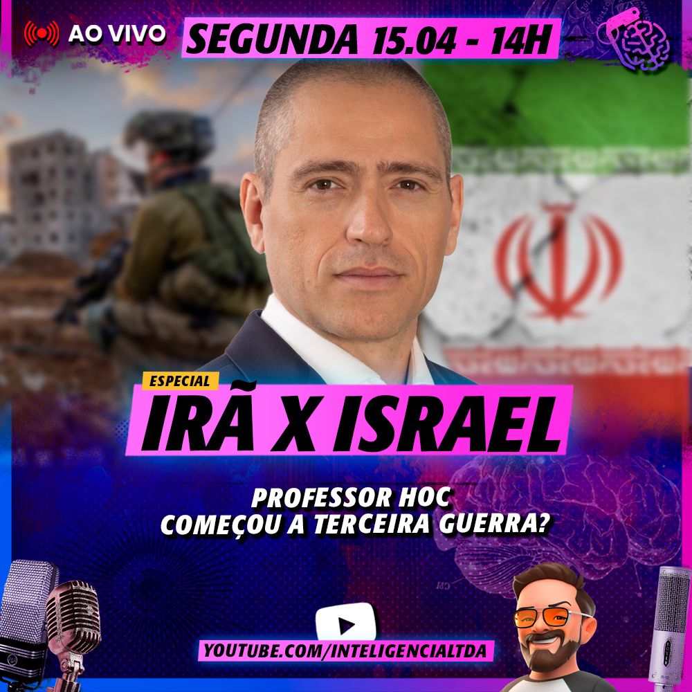 Hoje às 14h receberemos HENI OZI CUKIER, o @hoc111, cientista político. Ele vai bater um papo sobre os recentes ataques do Irã a Israel e as repercussões desses bombardeios no mundo. Confira em nosso canal no YouTube. youtube.com/c/Intelig%C3%A…