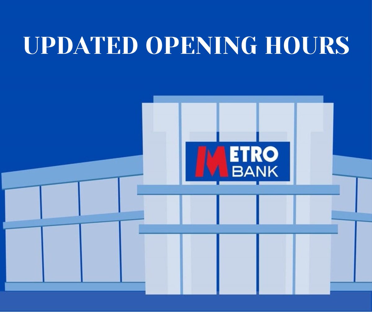 Metro Bank UK on North Street Guildford have updated their opening hours. Monday to Friday 9.30am - 5pm Saturday and Sunday closed