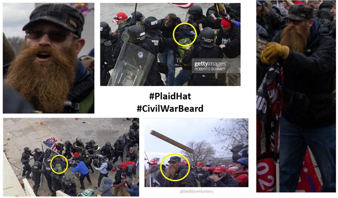 Suspected AFO on #J6 #DoYouKnow #PlaidHat aka #CivilWarBeard please contact the FBI at fbi.tips.gov or contact us at admin@seditionhunters.org #NoBOLO