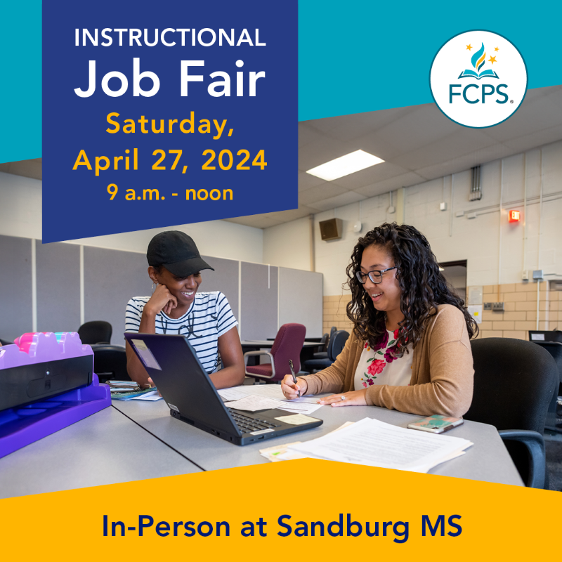 fcpsnews's tweet photo. Join the #FCPSFam! We are searching for dedicated educators who are ready to make a difference. Attend our Instructional Job Fair on Apr. 27, where you can interview and network with representatives from various FCPS schools. Don't miss this chance to make a difference in FCPS.
