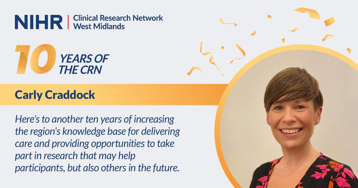 CRN West Midlands came into being ten years ago! We are marking the anniversary with some reflections from our senior team - here's Carly, our Chief Operating Officer ⬇️