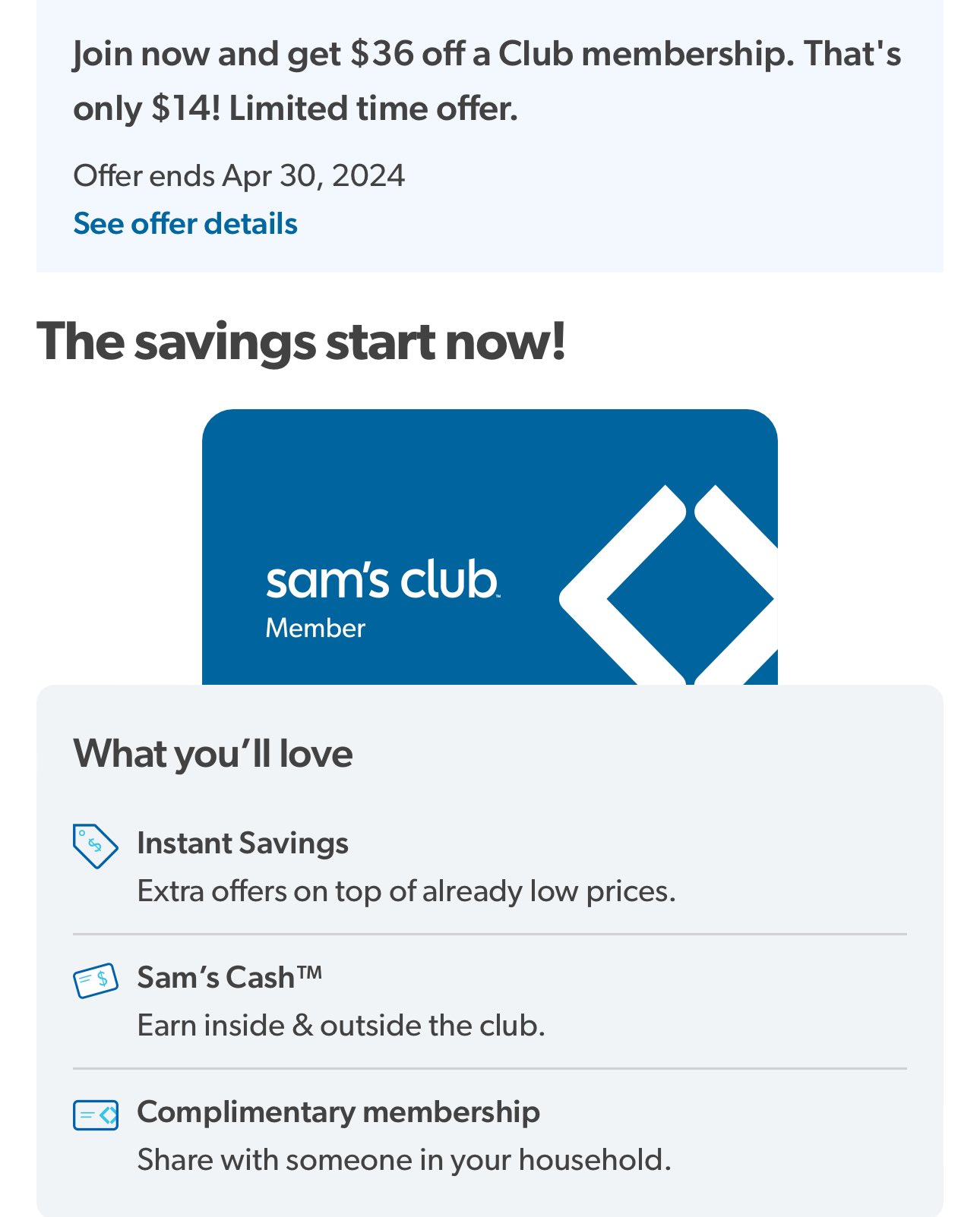 DisTrackers on X: &ldquo;Sam&rsquo;s Club Membership is $14 for new members 