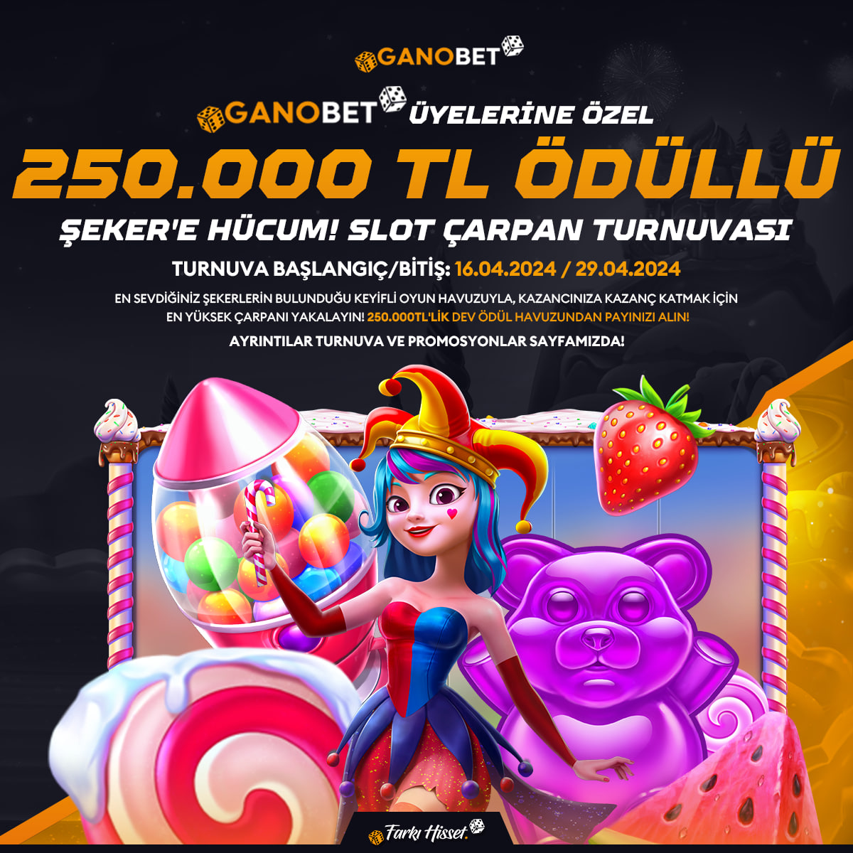 GANOSOSYAL's tweet image. GANOBET ŞEKERE HÜCUM SLOT ÇARPAN TURNUVASI!

🏆 YALNIZCA GANOBET ÜYELERİNE ÖZEL  250.000 ₺ ÖDÜL HAVUZU!

💖 Sen de Turnuvada Yerini Al En Sevdiğin Şekeri Kap!

🤑 En Yüksek Çarpanı Yakala, Ödül Havuzundan Payını Al!

🎁 Ayrıntılar turnuva ve promosyonlar sayfamızda.