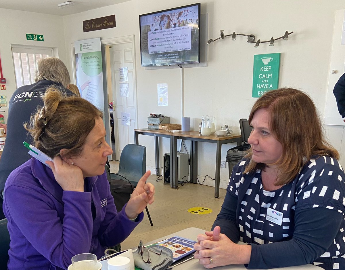 We were delighted to have @samjdonohue @nmcnews with us @WarksRuralHub health event today to shadow parish nurses Gill & Sue as they provided health advice to the farming community. Thank you for visiting Sam and for taking the time to hear more about parish nursing in practice.