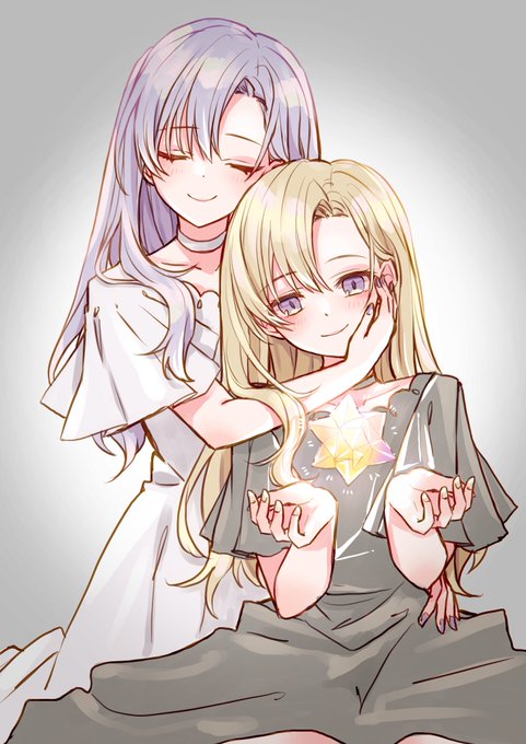 「hand on another's face yuri」 illustration images(Latest)