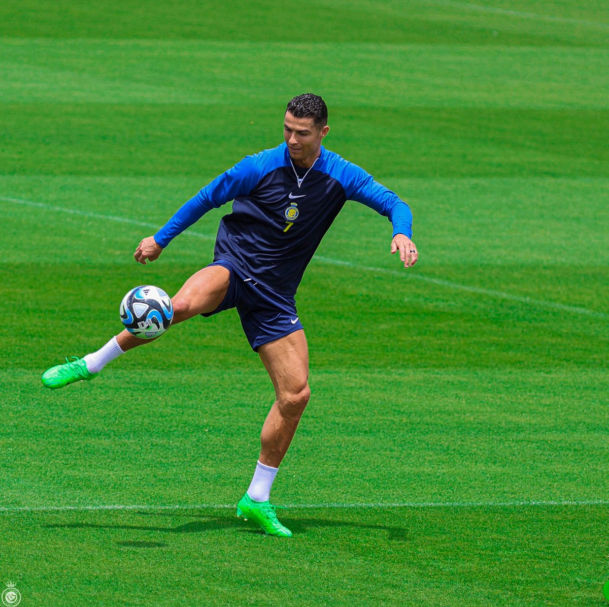 Ronaldo in today's training session.