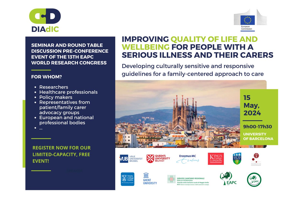 Register now for this free to attend limited capacity pre-congress event facilitated by the @diadic_eu Horizon 2020 consortium. eapccongress.eu/2024/pre-congr…