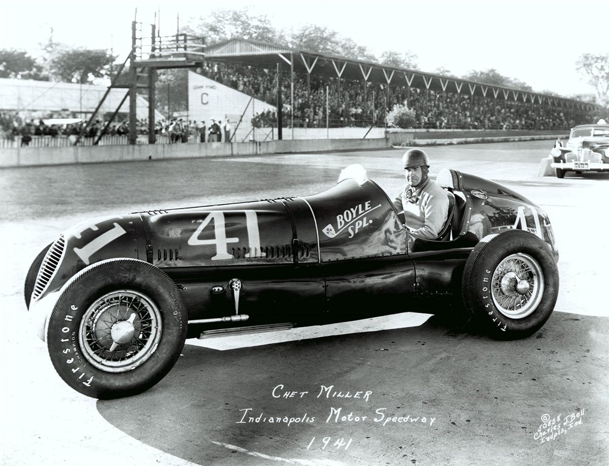 The 108th running of the #Indy500 is just 41 days away. Car #41's best finish is 6th, which has happened 3x. IMO, the most successful of those drivers was CHET MILLER, who was 7th at the halfway point in '41 and later moved up to 6th when WILBUR SHAW crashed out.