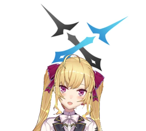 ブルアカのヘイローっぽい素材です。リボン+鷹と双剣です。リプにパースなし素材も付けますね。#リオンあいてむ 