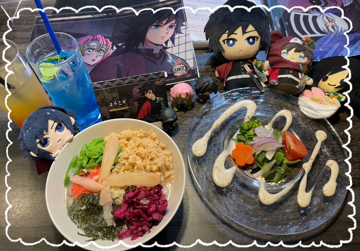 昨日は久々に👹活してきて、お初のダイニングハナレさんに行って来た☺️素敵空間を堪能出来て良かった✨ごはんはお茶漬け美味しかったな〜😋追加ドリンクでぎゆさんコースター来てくれて嬉しかった😍WDドリンク特典はさねみんだった🍃