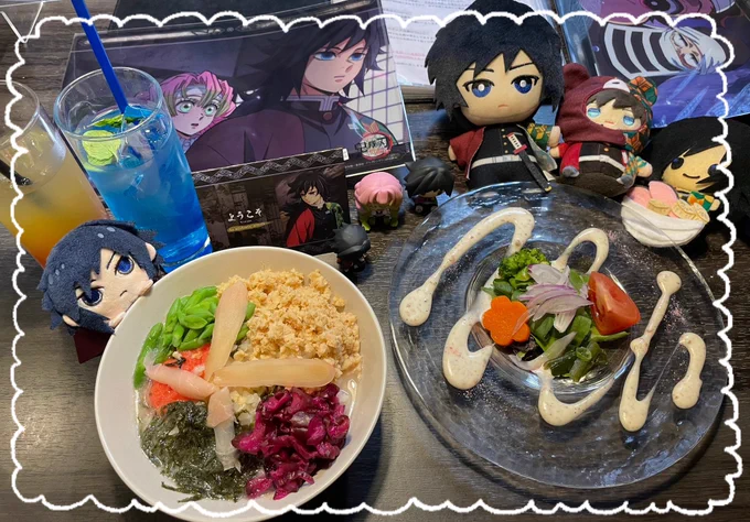 昨日は久々に👹活してきて、お初のダイニングハナレさんに行って来た☺️素敵空間を堪能出来て良かった✨ごはんはお茶漬け美味しかったな〜😋追加ドリンクでぎゆさんコースター来てくれて嬉しかった😍WDドリンク特典はさねみんだった🍃 