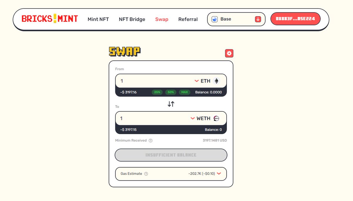 BricksMintNFT's tweet photo. BricksMint v2 Update:

Introducing a DEX aggregator that selects the most cost-effective routes and executes swaps with minimal fees. 

Through it, you can access volume in ZkSync, Base, Scroll.

https://t.co/OLGRFAKj9V https://t.co/a875fwWEbq