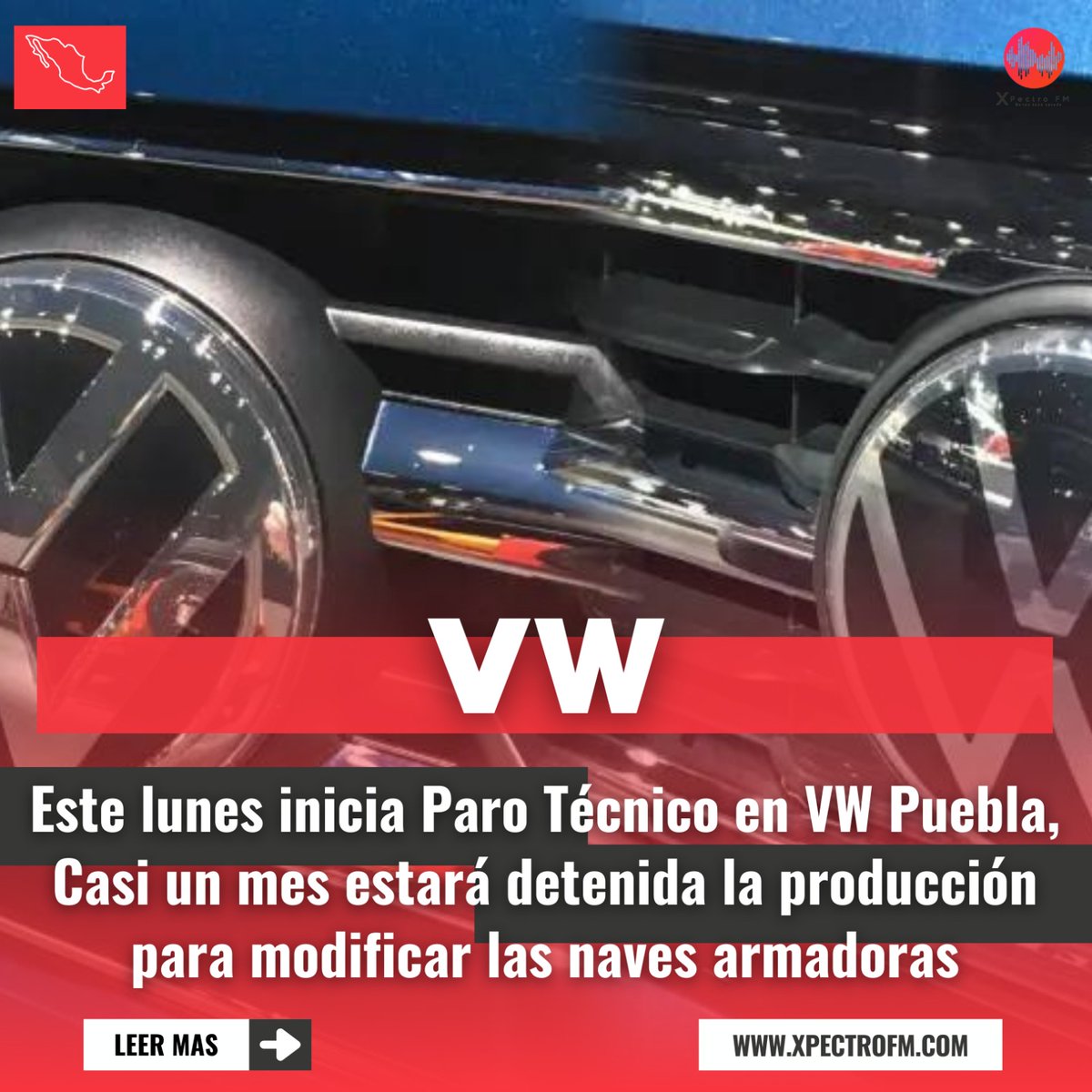 El secretario general del Sindicato Independiente de Trabajadores de Volkswagen de México (Sitiaw), Hugo Tlalpan Luna, informó que la empresa realizará un paro técnico del 15 de abril al 14 de mayo para modificar sus instalaciones de armado de vehículos.
@Volkswagen_MX
