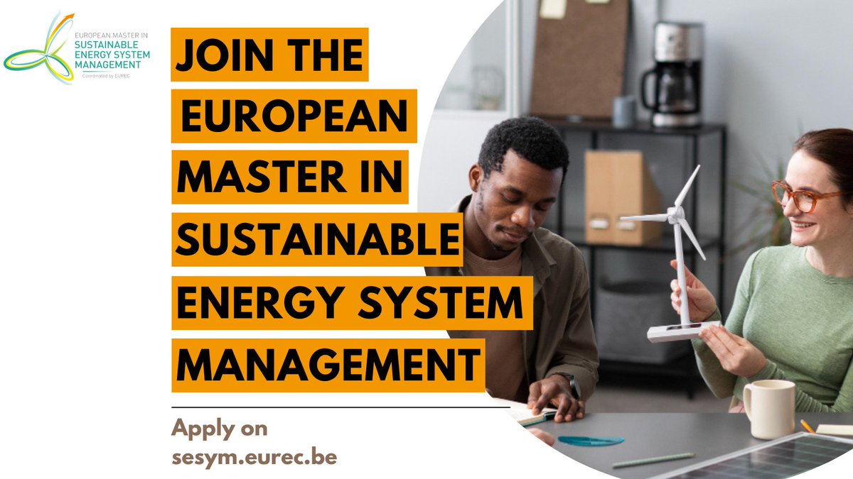 It is time to make a different world!🌐The application process for the European Master in Sustainable Energy System Management is open on @EURECMasters website. Apply now: sesym.eurec.be #SESyM #sustentability #EnergySystem #WeAreTUS