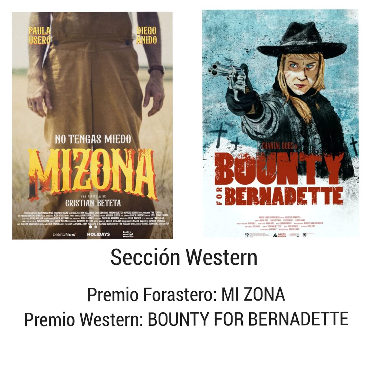 acsadhill's tweet photo. cortoswesternsalas2024 #cortos #cortometrajes #western #cine #certamendecine

Estos son los cortometrajes ganadores.
Premio Western: Bounty for Bernadette 
Premio Forastero: Mi zona

¡Enhorabuena! https://t.co/Uuh1wxALiB