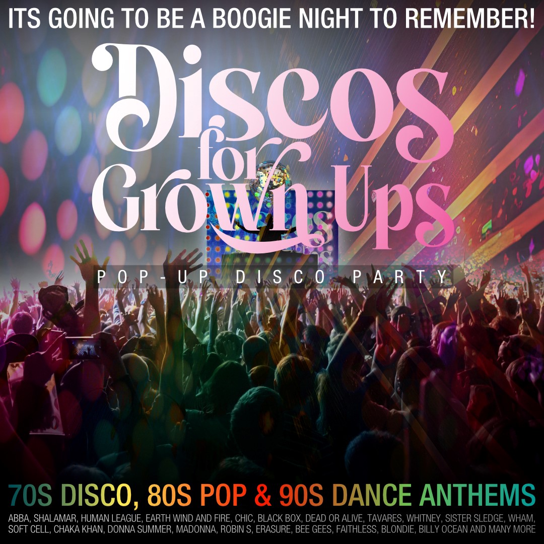 Get glittered up for a fun, fab and feel-good night of dancing to all your favourite disco, pop and dance classics at the legendary #DiscosForGrownUps the 70s, 80s & 90s disco party. Here on Fri 19 Jul.💃🕺 Priority Tickets are on sale now 👉 amg-venues.com/Lfoq50Rg6Y2