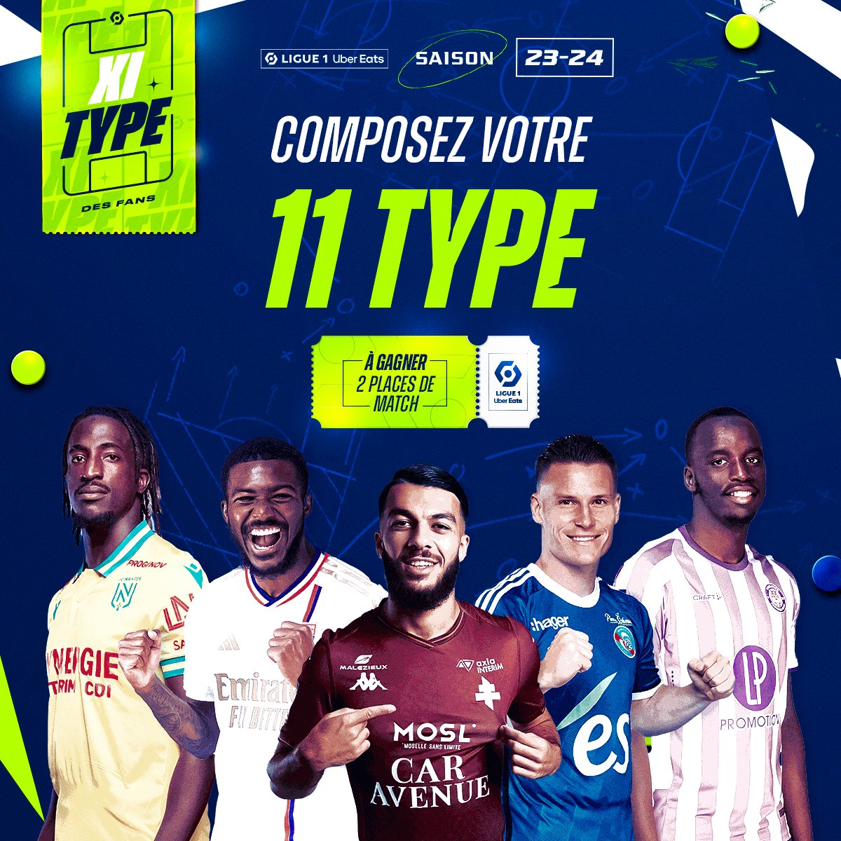 Six matchs ce week-end ? Pas de problème, le #11TypeFans vous attend quand même 😎

👋 Pour sélectionner vos 11 joueurs ➡️ 11type.lfp.fr/ligue1ubereats/