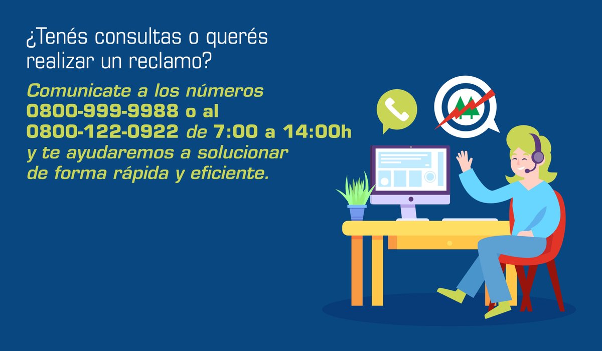 Estamos para ayudarte a resolver tus problemas.  
Comunicate para reclamos por: 
• Falta de suministro, 
• robo de energía, 
• oscilaciones de tensión, 
• peligro en la vía pública, 
• u otras cuestiones técnicas...  

#CEGC #Mendoza #GodoyCruz #ServicioEléctrico