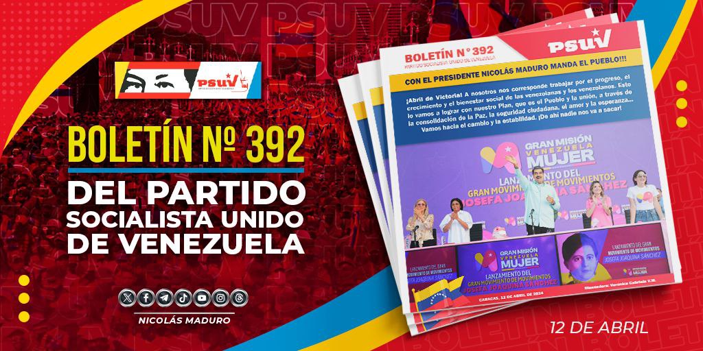 ¡Abril de victoria! Hemos resistido y vamos a seguir recuperando el bienestar social de nuestro pueblo, a través del trabajo constante, la disciplina y el amor. De ahí nadie nos va a sacar. ¡Estamos en tiempos de batalla y victoria! Los invito a descargar la edición Nº 392 del…