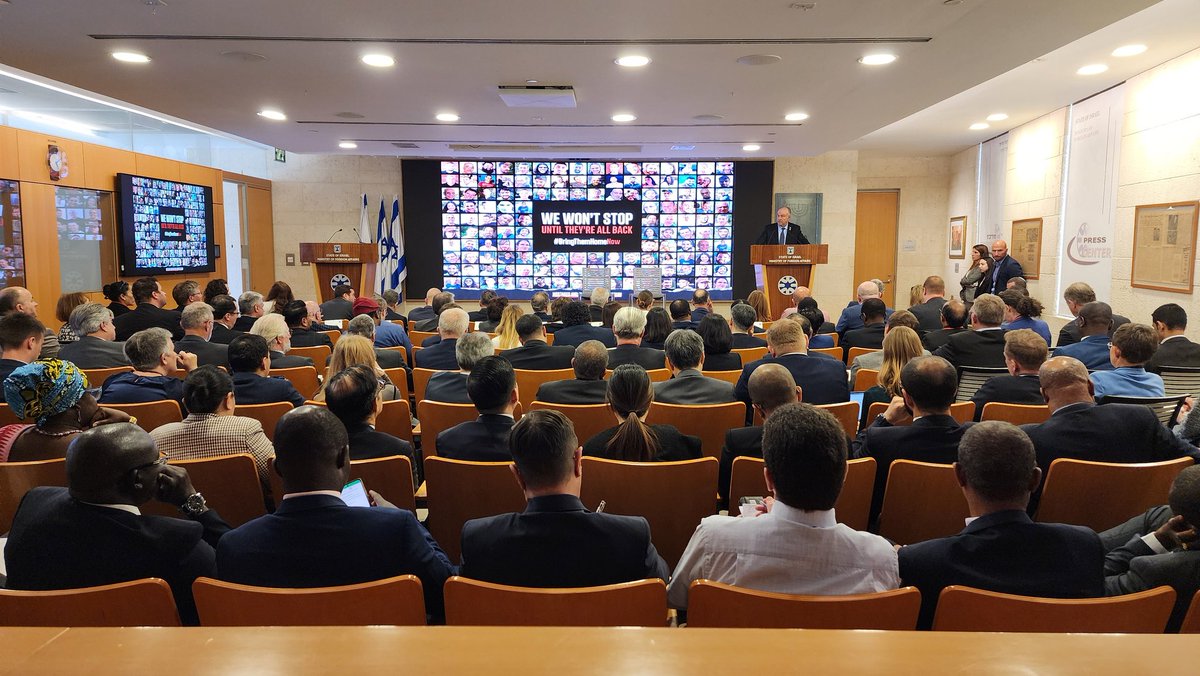 Briefing at @IsraelMFA to foreign ambassadors and diplomatic corps on the Iranian regime's aggressive military attack against Israel. The IRGC is a terror organization and should be recognized as such. Israel will continue to defend itself against the terror of Iran and its…