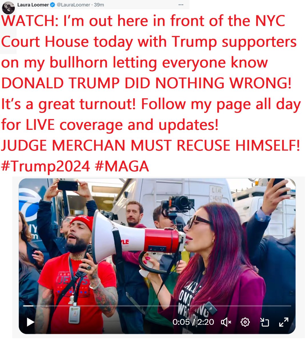 🇺🇸❤️PATRIOT FOLLOW TRAIN❤️🇺🇸 🇺🇸❤️HAPPY MONDAY !❤️🇺🇸 🇺🇸❤️DROP YOUR HANDLES ❤️🇺🇸 🇺🇸❤️FOLLOW OTHER PATRIOTS❤️🇺🇸 🔥❤️LIKE & RETWEET IFBAP❤️🔥 🇺🇸❤️PRAY FOR TRUMP❤️🇺🇸 WATCH: I’m out here in front of the NYC Court House today with Trump supporters on my bullhorn letting everyone