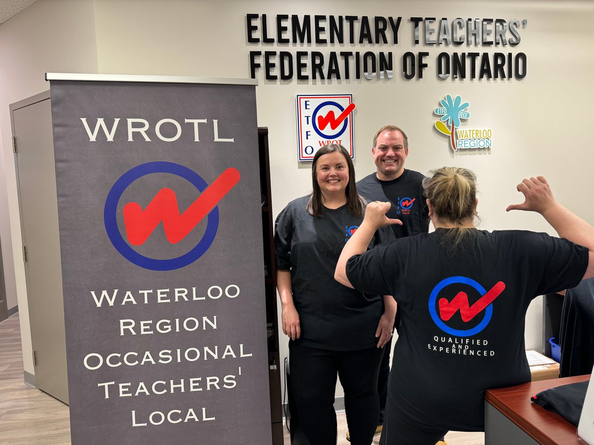 🔜 The countdown is on! Only five days until we sit down with <a href="/WRDSB/">Waterloo Region DSB</a> for bargaining. Ensure you've picked up your "Qualified &amp; Experienced" T-shirt from the office. Let's stand united and ready! 💪 #WROTLStrong #FairContract #OntEd @WRTOL <a href="/ETFOeducators/">Elementary Educators</a>