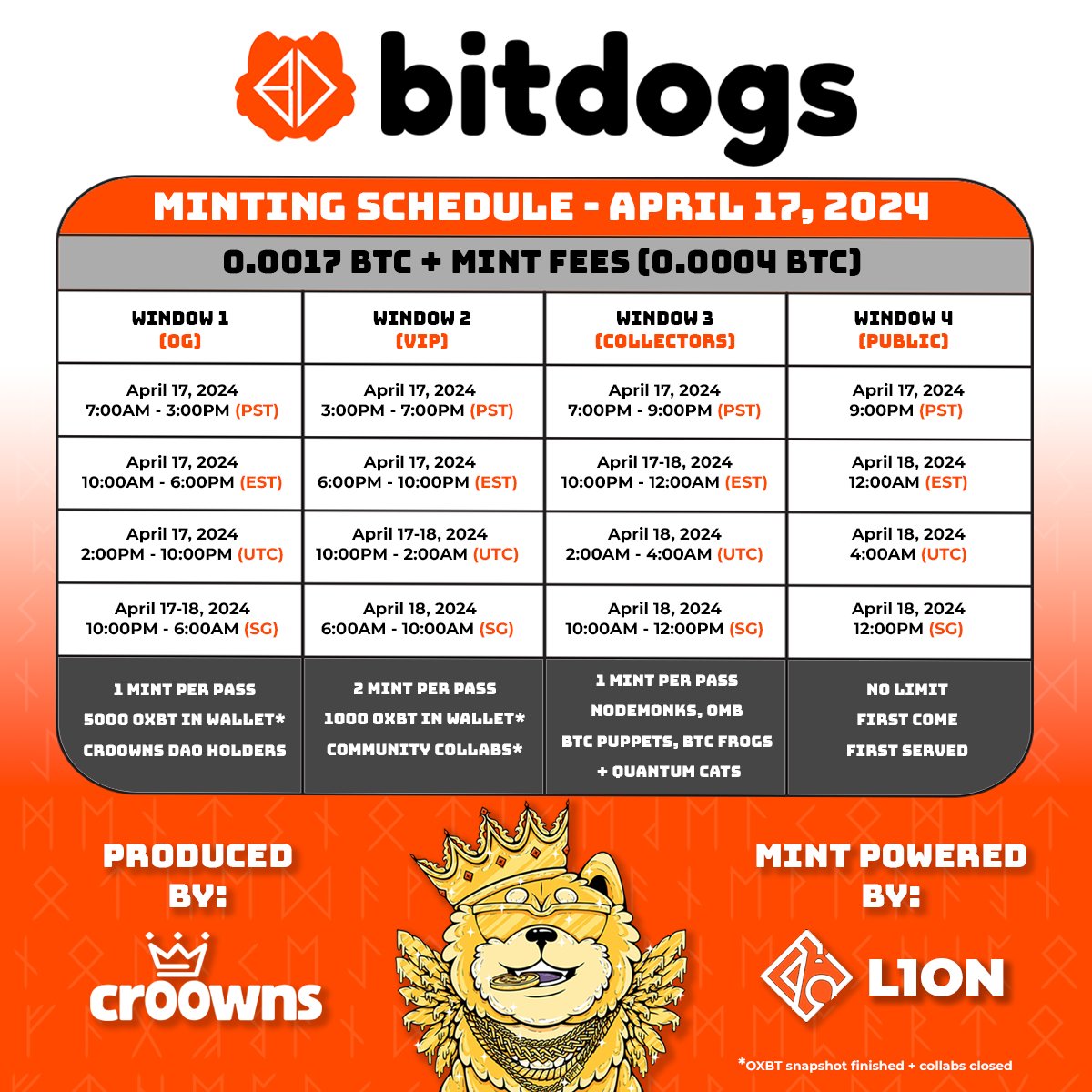 Bitdogs! Find your spots and clear you calendars! 🗓️