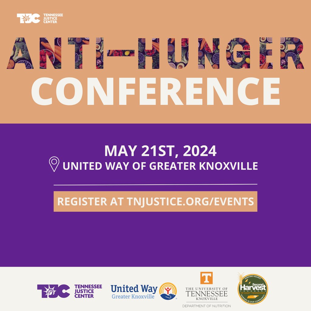 🌟 Update!🌟 The East TN Regional Anti-Hunger Conference is set for May 21st at @unitedwayknox in partnership with @SecondHarvestET and the Department of Nutrition at University of Tennessee at Knoxville. 🔗 Sign up here: secure.everyaction.com/8blsZQ4e3kC_IH…