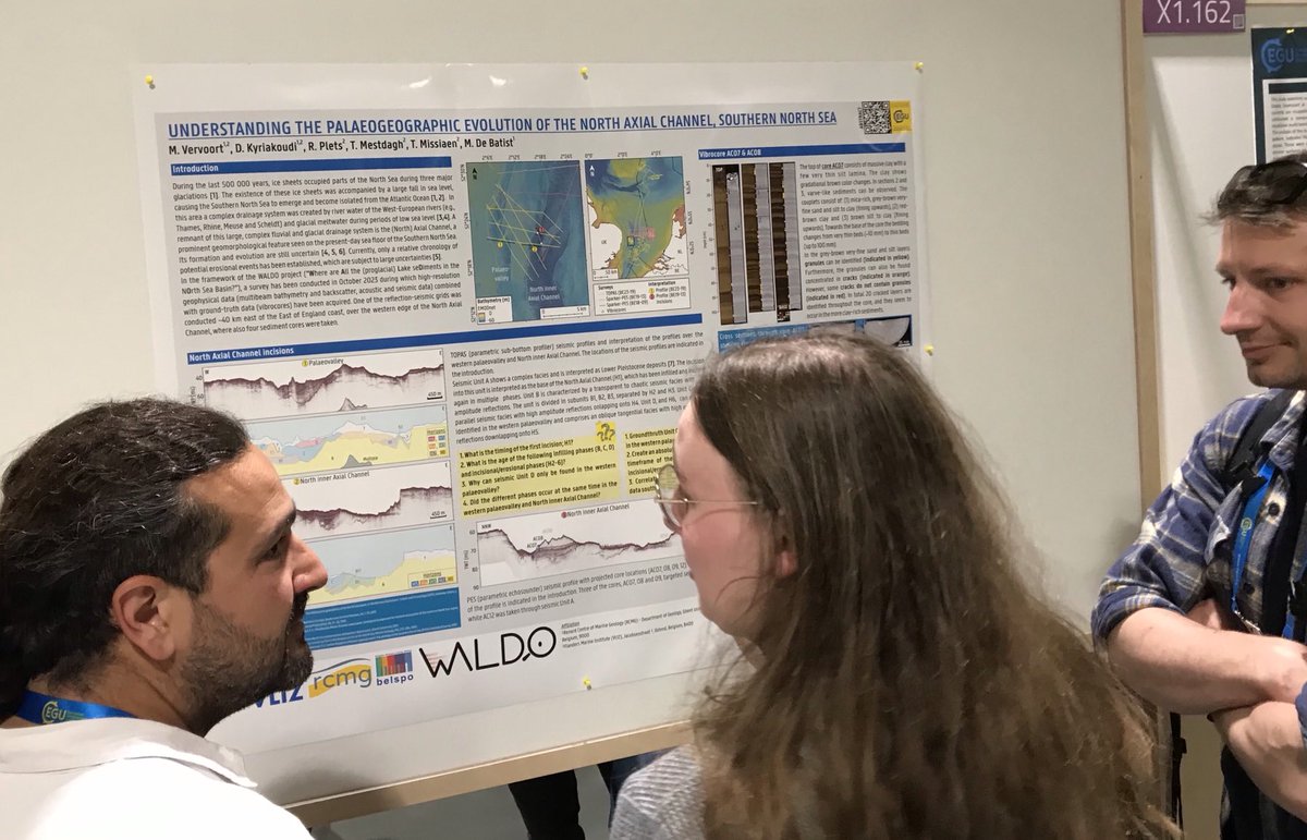Morgan Vervoort presenting results of the ⁦@belspo⁩ funded Waldo project during #egu24 ⁦@VLIZnews⁩ ⁦@GeologyUGent⁩ ⁦@HowBigIsBelgica⁩