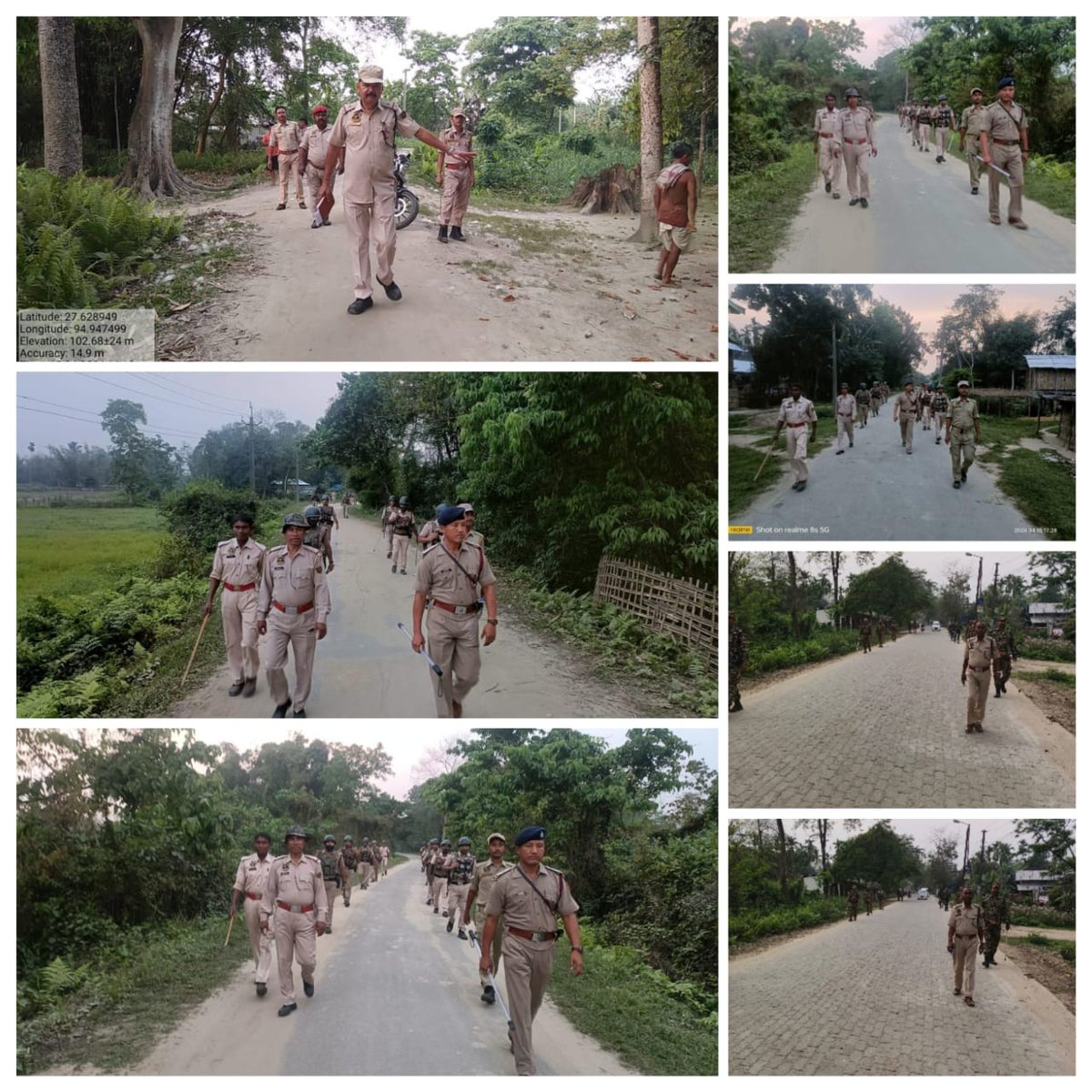 #জনহিতজনসেৱাৰ্থে Dhemaji Police is continously conducting area domination & foot patrolling at different areas of the district for maintenance Law & Order and public safety. @assampolice @gpsinghips @HardiSpeaks