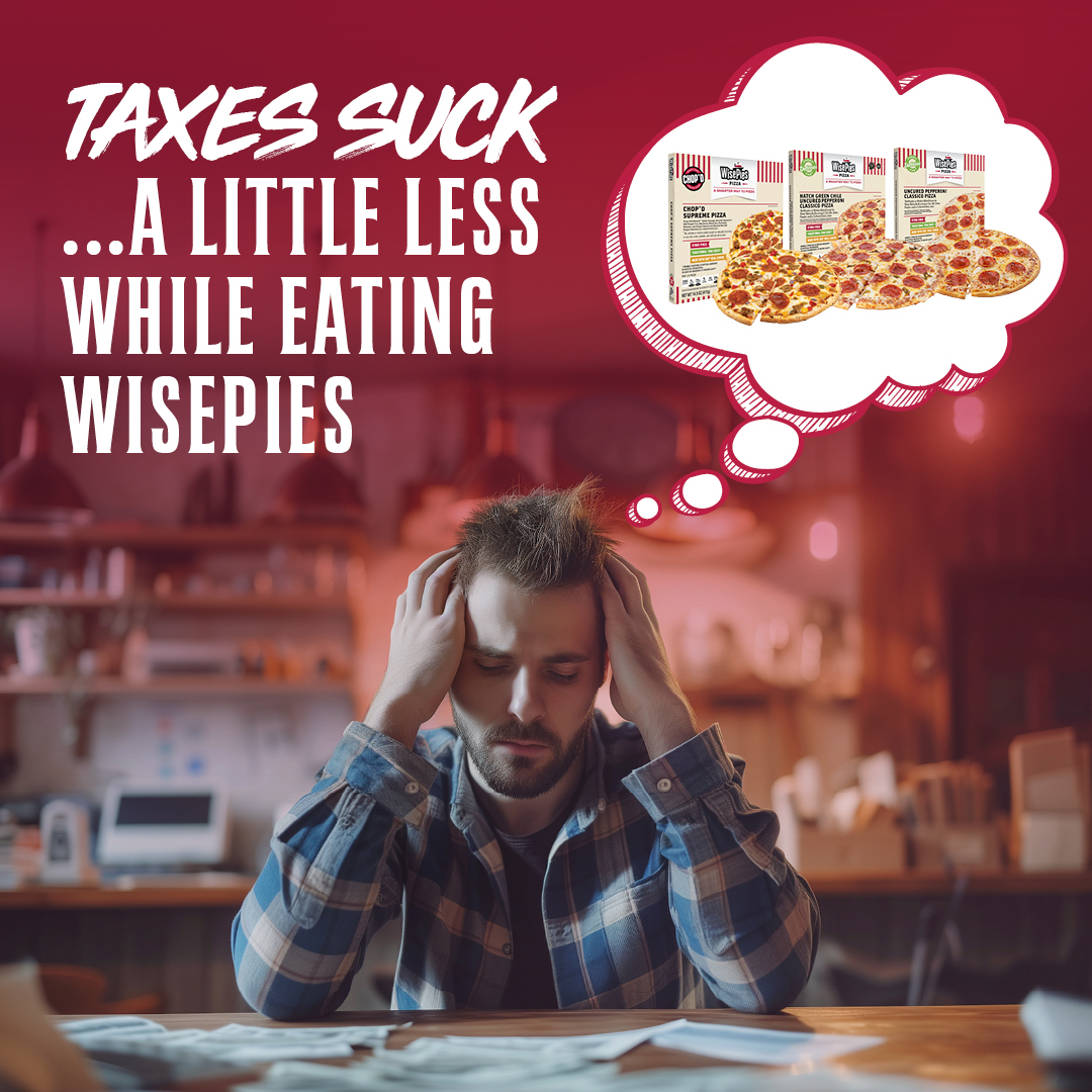Let's face it. Doing taxes is NOT a fun activity, but eating WisePies makes it a bit more bearable.

#taxes #holiday #Pizza #natural #betterforyou #FrozenPizza #NMTrue #WisePiesPizza #GreenChile #HatchgreenChile #PepperoniPizza #GreenChilePizza #PizzaLovers #FoodiesOfInstagram