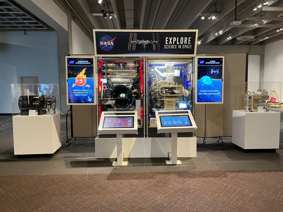 NASASpaceSci's tweet photo. 🎉 Congrats to @NASAGlenn’s Interactive @Space_Station Exhibit at the Great Lakes Science Center for winning a 🏆 GOLD award & Best in Show in The Ohio Museums Association’s 2023 Visual Communication Competition. Learn about these 2 microgravity research facilities here: https://t.co/dyELFf8ACY