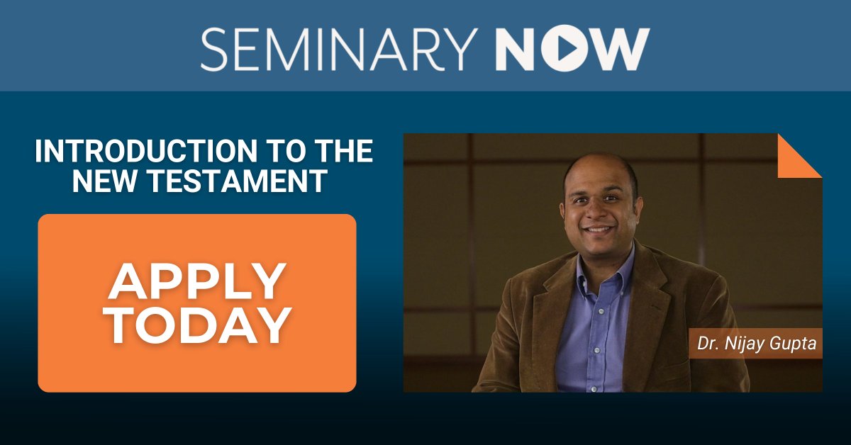 Study under award-winning IVP author, “Tell Her Story,” @NijayKGupta. Learn about the New Testament in this LIVE class with his lectures and instructors. There’s still room for this upcoming term! Apply today – it only takes 15 minutes! next.seminarynow.com/for-credit-cat…