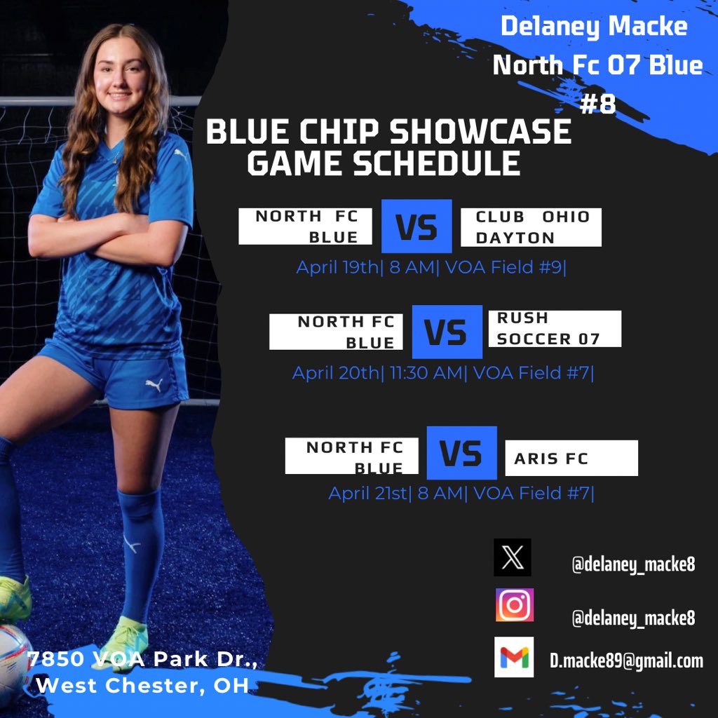 delaney_macke8's tweet photo. Blue Chip Showcase this weekend! I can’t wait to compete with my team 💪🏆 #NorthFc #BlueChipShowcase https://t.co/cVqmRcS5bn
