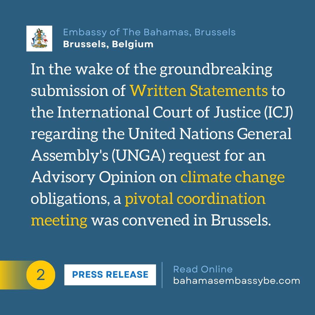 Ambassador H.E. Cheryl Bazard Attends Meeting Held in Brussels Following Historic ICJ Submissions on Climate Change Read full article (link in bio): wp.me/pd8W0l-WX #ICJ #ClimateChange #UNGA #AdvisoryOpinion #InternationalLaw #BrusselsMeeting #DiplomaticEfforts