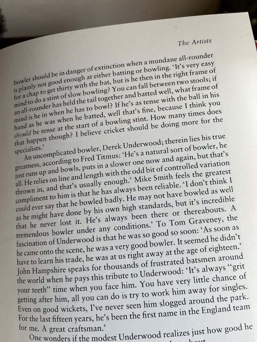 RIP Derek Underwood. A great,unique bowler. Slow to medium cutter of the ball but also flight & guile when the conditions demanded. Massive help to me in 1981,when I wrote The Spinner’s Turn,a lament for the decline of spin bowling. Relaxed & friendly off the field,a tiger on it.