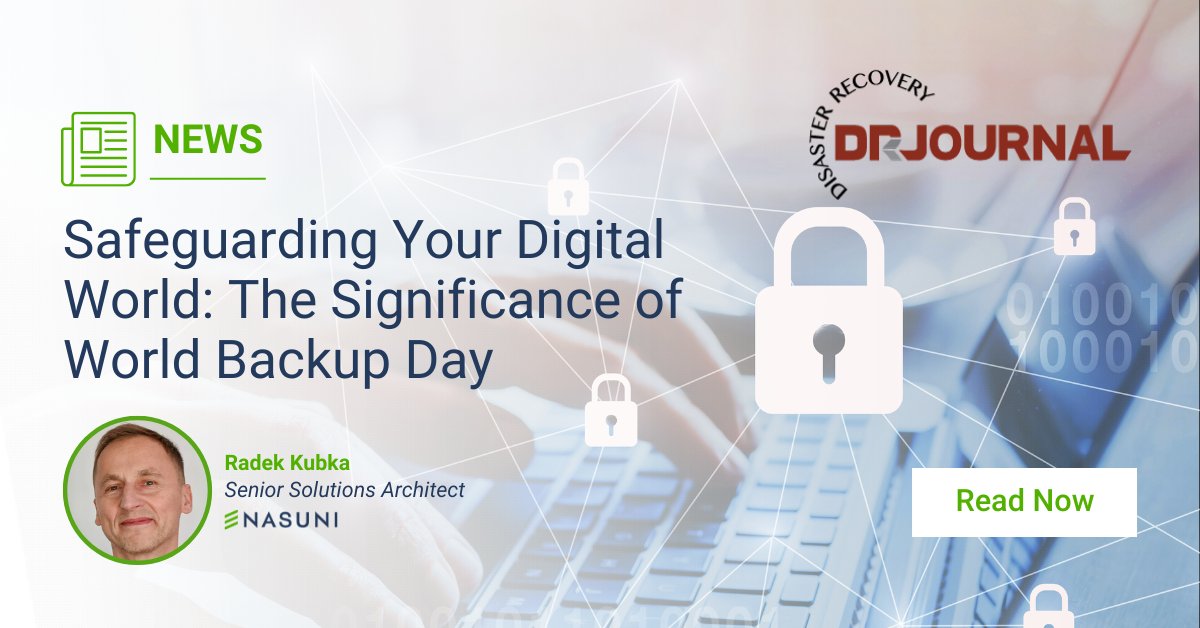 In an era where our lives are increasingly intertwined with digital technology, the importance of safeguarding our data has never been more critical. @Nasuni's Radek Kubka shares his thoughts on #WorldBackupDay. ☁️ Read the full article from @drjournal: bit.ly/49BeddB