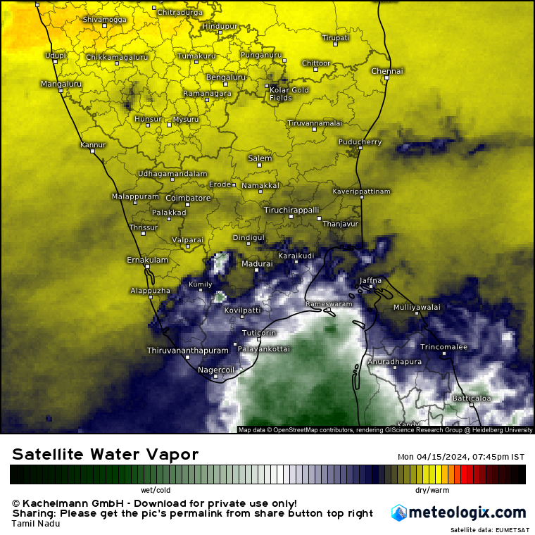 South Coastal #TamilNadu between #Ramanathapuram and #Kanyakumari districts may see moderate to at times heavy spell of #rains from the moisture pushed by Easterlies. 1 / 2 places in #Tirunelveli and #Thoothukudi coast may see heavy rains during night / early morning #WxwithCOMK