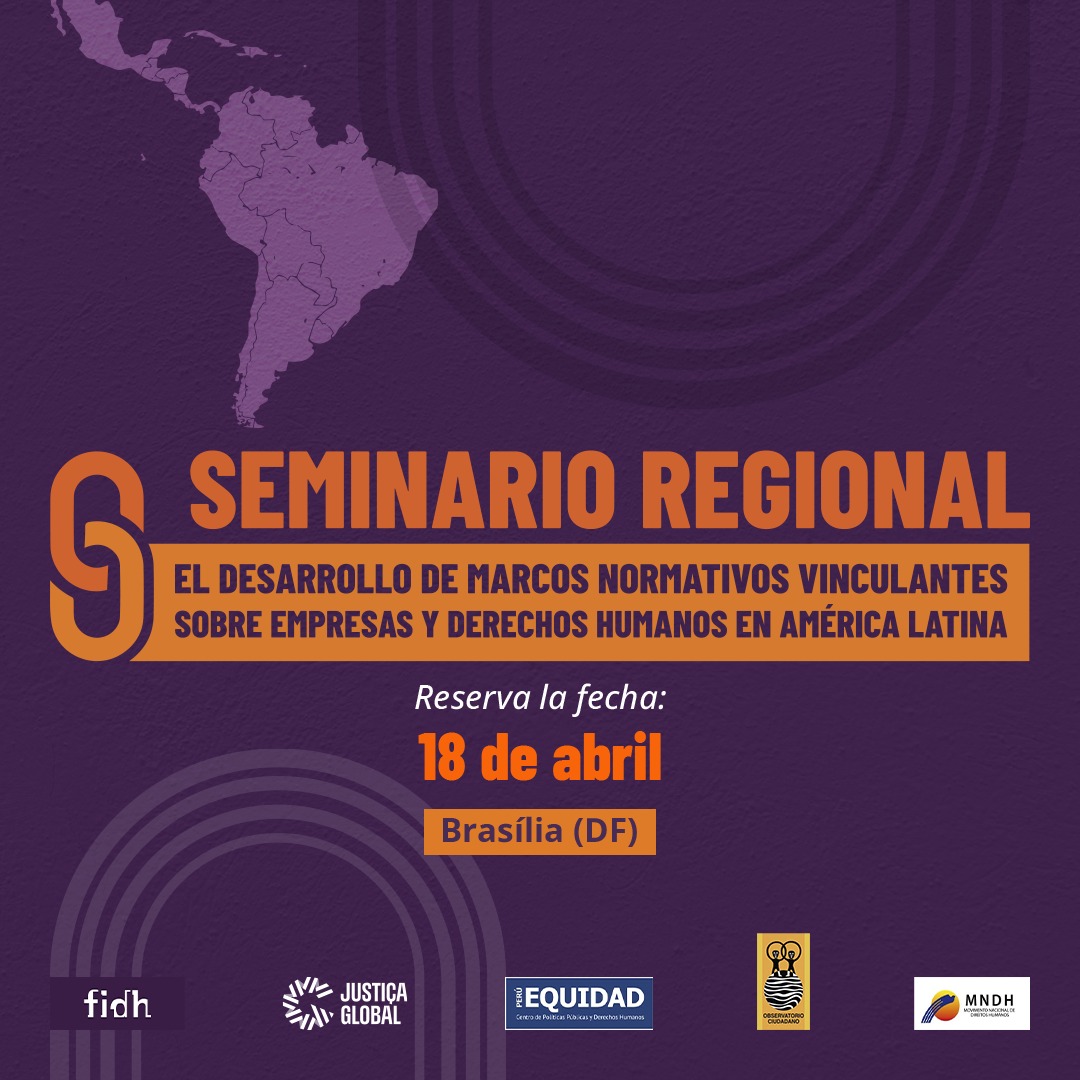 We are gearing up to officially launch the "Legislative Agenda for Corporate Legal Liability for Human Rights Abuses &amp; Environmental Damage in Latin America"!

Join us &amp; our member organisations in Brasilia 👇
docs.google.com/forms/d/e/1FAI…

Or online 👇
us02web.zoom.us/j/88635587593
