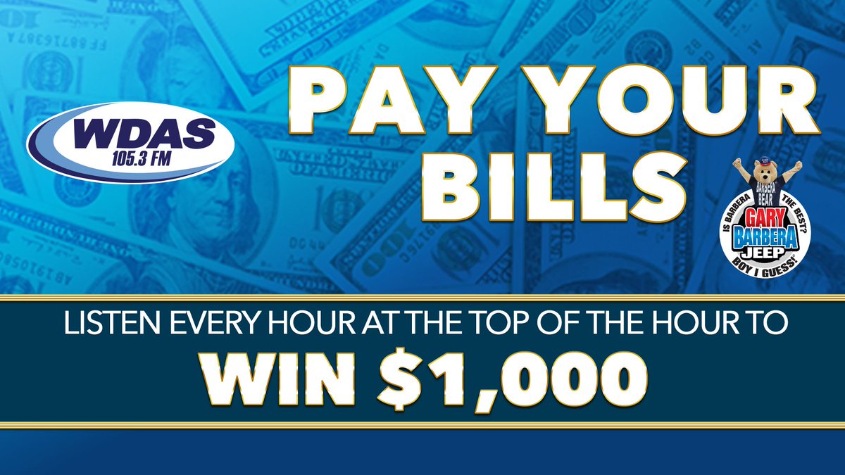 Our PAY YOUR BILLS contest is back! Keywords every day 9a-5p for your chance to win $1000 all thanks to @BarberaAutoland!! wdasfm.iheart.com/contests/pay-y…