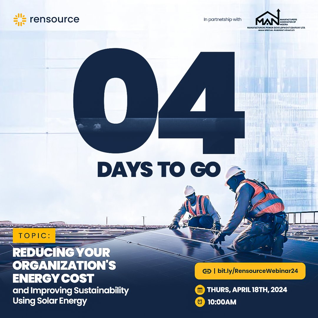 rensourceenergy's tweet photo. PS: The webinar is FREE but registration is compulsory. 

Registration closes soon!

#solarenergy #renewableenergy #sustainability #Nigeria #RensourceEnergy https://t.co/UJuFG3Q9Gz