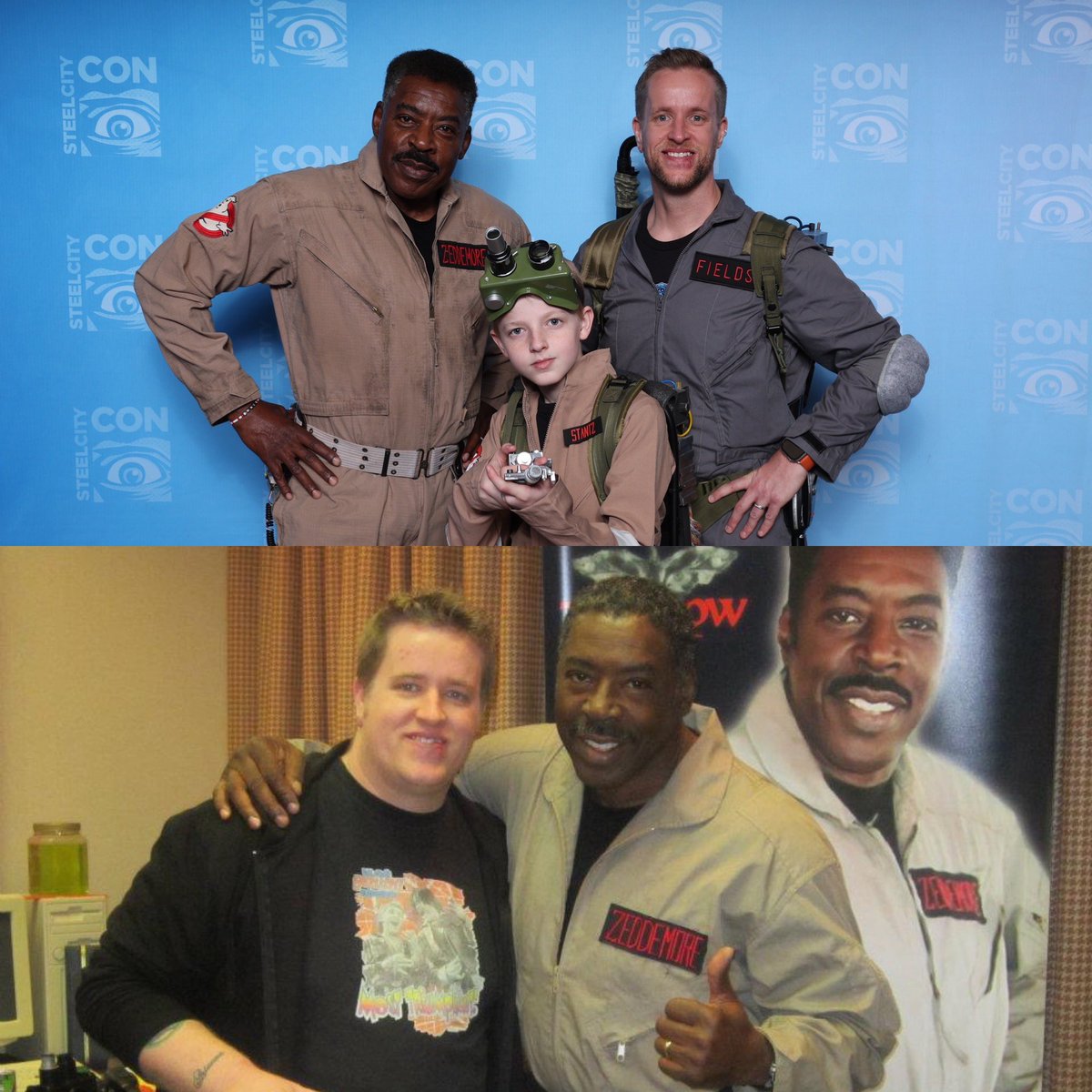 brettfields85's tweet photo. @Ernie_Hudson thanks for being so graceful as always. My son had a blast yesterday and he will always remember the time he got to meet one of his heroes. I’m also glad he got to experience meeting you like I did 13 years ago. Yesterday’s picture attached and the 2011 one as well. https://t.co/OIxaMblZog