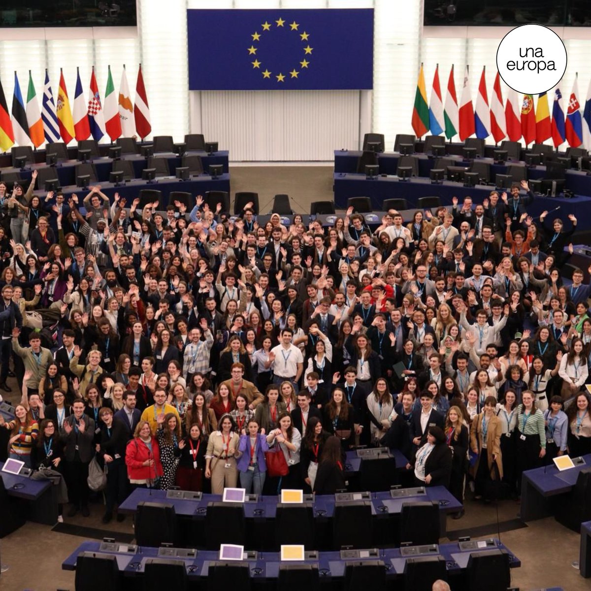 Una_Europa's tweet photo. 🌟Europe's students joining forces to enact lasting positive change at #ESA24
Last week 11 @Una_Europa students travelled to @Europarl_EN Strasbourg to connect with their peers & shape Europe's future at #EuropeanStudentAssembly. Congrats to the students for their hard work!👏 https://t.co/d5lonychzJ