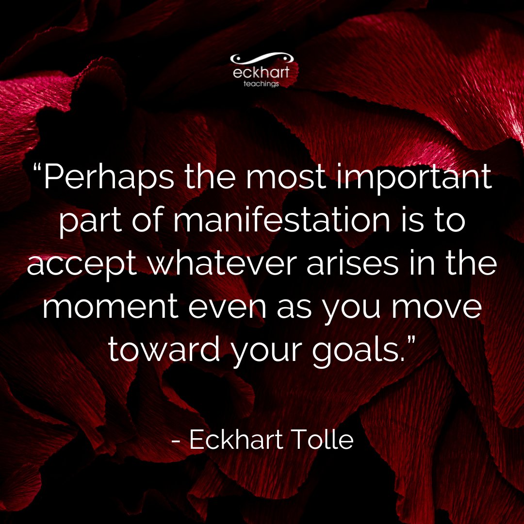 “Perhaps the most important part of manifestation is to accept whatever arises in the moment even as you move toward your goals.” - Eckhart Tolle Find satisfaction and fulfillment RIGHT NOW — with Eckhart's FREE five-part video teaching series. ➡️ bit.ly/consciously-ma…